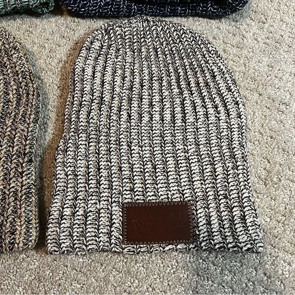 Love Your Melon Beanie Knit Hat Speckled Cream Black Gold Blue Patch Logo Lot 4x main image 11